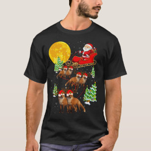 Santa Claus Schlitten Rentiere Füchse Xmas Weihna T-Shirt