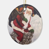 Santa-Claus-Schmuck Keramik Ornament (Links)