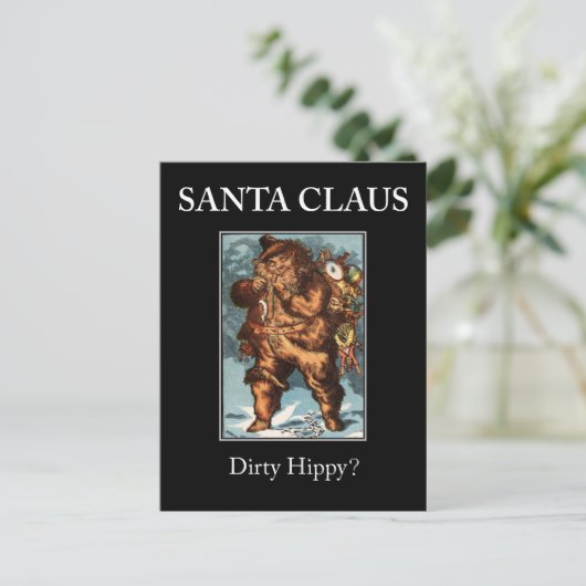 SANTA CLAUS schmutziger Hippy? Weihnachten Postkar (Stehend Vorderseite)