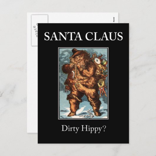 SANTA CLAUS schmutziger Hippy? Weihnachten Postkar (Vorne/Hinten)