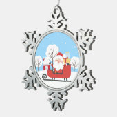 Santa Claus Schneeflocken Zinn-Ornament (Rechts)