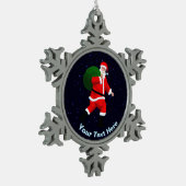 Santa Claus Schneeflocken Zinn-Ornament (Links)