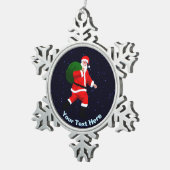 Santa Claus Schneeflocken Zinn-Ornament (Rechts)