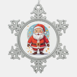 Santa Claus Schneeflocken Zinn-Ornament