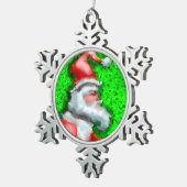 Santa Claus Schneeflocken Zinn-Ornament (Rechts)