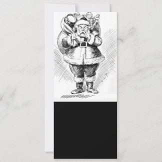 Santa Claus Schwarz-Weiß-Illustration Feiertagskarte