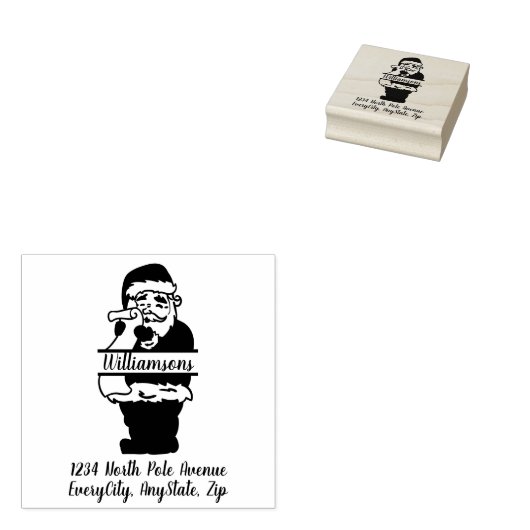 Santa Claus Script-Rücksendeadresse Gummistempel (Stempel)
