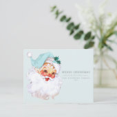 Santa Claus Shabby Chic Holiday Postkarte (Stehend Vorderseite)