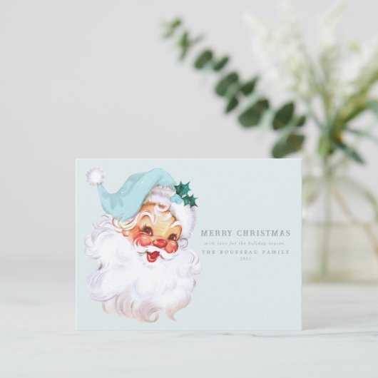 Santa Claus Shabby Chic Holiday Postkarte (Stehend Vorderseite)