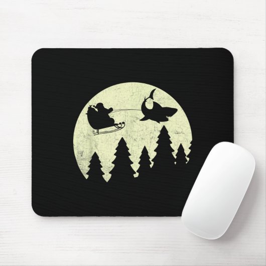 Santa Claus Shark Sleigh Christmas Funny Mousepad (Mit Mouse)