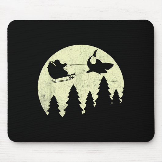 Santa Claus Shark Sleigh Christmas Funny Mousepad (Vorne)