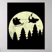 Santa Claus Shark Sleigh Christmas Funny Poster (Vorne)