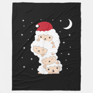 Santa Claus Sheep Christmas Lamb Farm Animals Gift Fleecedecke