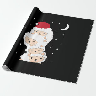 Santa Claus Sheep Christmas Lamb Farm Animals Gift Geschenkpapier