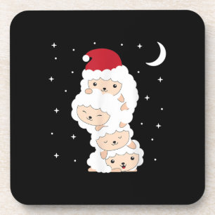 Santa Claus Sheep Christmas Lamb Farm Animals Gift Getränkeuntersetzer