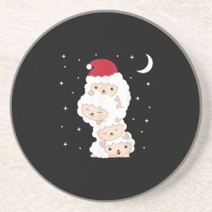 Santa Claus Sheep Christmas Lamb Farm Animals Gift Getränkeuntersetzer