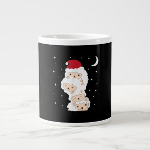 Santa Claus Sheep Christmas Lamb Farm Animals Gift Jumbo-Tasse