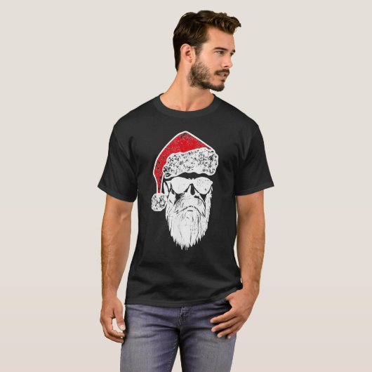 Santa Claus sieht Sonnenbrille mit Hat Beard Chris T-Shirt (Vorne ganz)