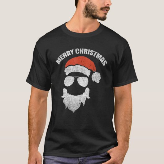 Santa Claus sieht Sonnenbrille mit Hat Beard Chris T-Shirt (Vorderseite)