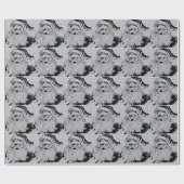 Santa Claus Silber Glitzer Geschenkpapier (Flach)