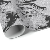Santa Claus Silber Glitzer Geschenkpapier (Rolleneckpunkt)
