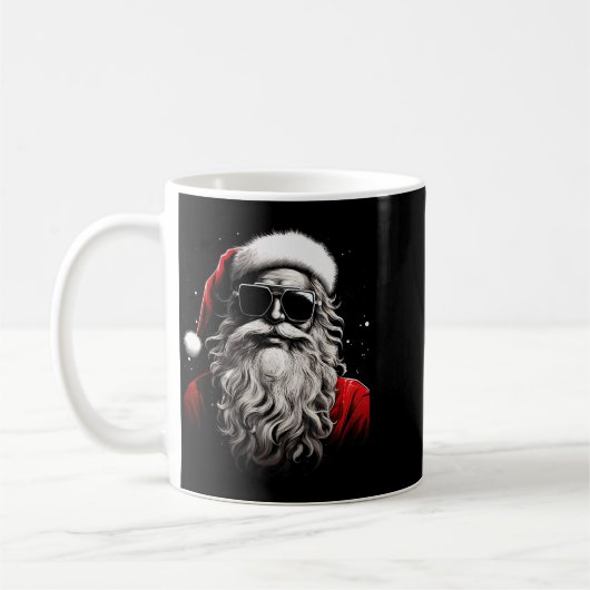 Santa Claus Silhouette Christmas Sungles Caricatur Kaffeetasse (Links)