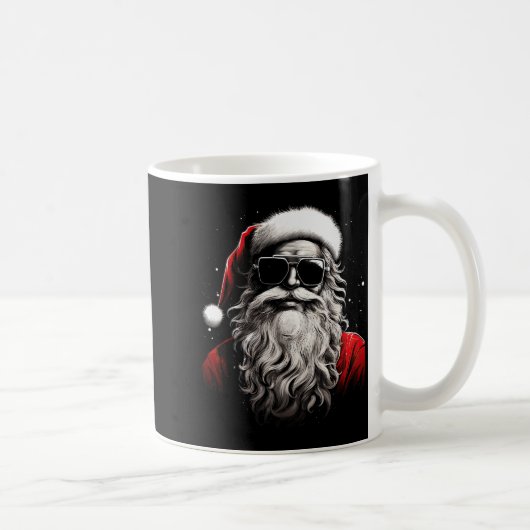 Santa Claus Silhouette Christmas Sungles Caricatur Kaffeetasse (Rechts)