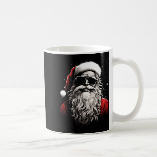 Santa Claus Silhouette Christmas Sungles Caricatur Kaffeetasse (Rechts)