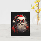 Santa Claus Silhouette Christmas Sungles Caricatur Karte (Gelbe Blume)