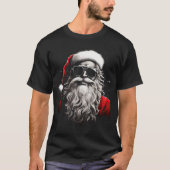 Santa Claus Silhouette Christmas Sungles Caricatur T-Shirt (Vorderseite)