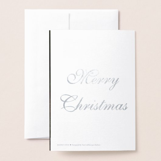 Santa Claus Silver Foil Weihnachtskarte Folienkarte (Rückseite mit Umschlag)