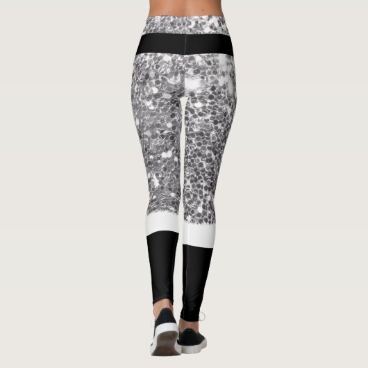 Santa Claus Silver Glitzer Leggings (Rückseite)