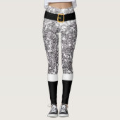 Santa Claus Silver Glitzer Leggings (Vorderseite)
