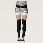 Santa Claus Silver Glitzer Leggings (Vorderseite)
