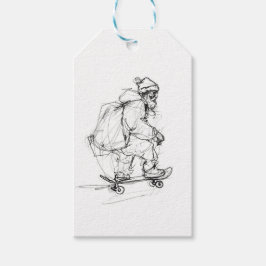 Santa Claus Skateboarding mit Presets Geschenkanhänger