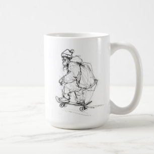 Santa Claus Skateboarding mit Presets Kaffeetasse