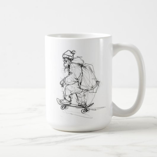 Santa Claus Skateboarding mit Presets Kaffeetasse (Rechts)