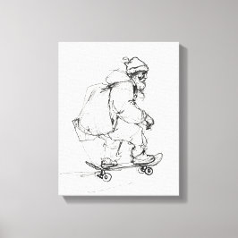 Santa Claus Skateboarding mit Presets Leinwanddruck