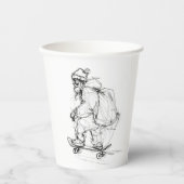 Santa Claus Skateboarding mit Presets Pappbecher (Vorderseite)