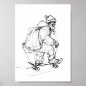 Santa Claus Skateboarding mit Presets Poster (Vorne)