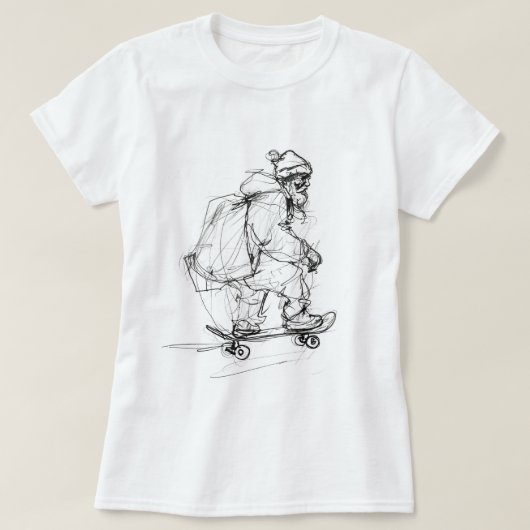 Santa Claus Skateboarding mit Presets T-Shirt (Design vorne)
