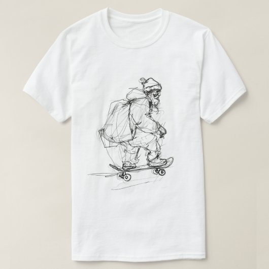 Santa Claus Skateboarding mit Presets T-Shirt (Design vorne)