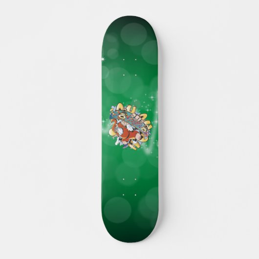Santa Claus Skateboarding Skateboard (Vorne)
