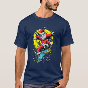 Santa Claus Skateboarding T-Shirt
