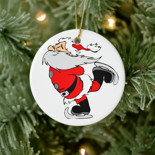 Santa Claus Skaten Keramikornament (Baum)
