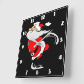 Santa Claus Skaten Quadratische Wanduhr (Winkel)