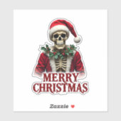 Santa Claus Skeleton Outfit Skull Funny Christmas Aufkleber (Blatt)