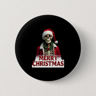 Santa Claus Skeleton Outfit Skull Funny Christmas  Button