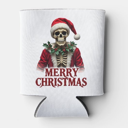 Santa Claus Skeleton Outfit Skull Funny Christmas Dosenkühler (Vorderseite)