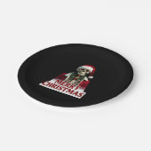 Santa Claus Skeleton Outfit Skull Funny Christmas  Pappteller (Schrägansicht)